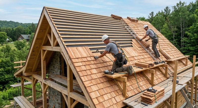 Cedar Shake Roof Construction in Hartford, CT