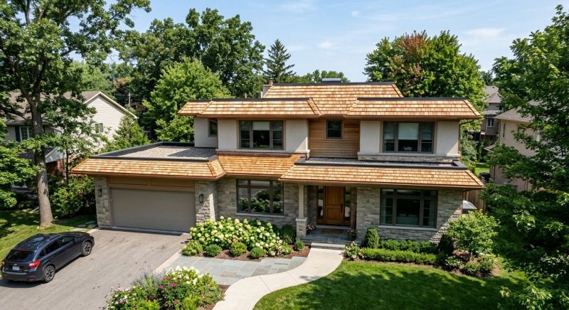 Cedar Shake Roof Construction in West Hartford, CT