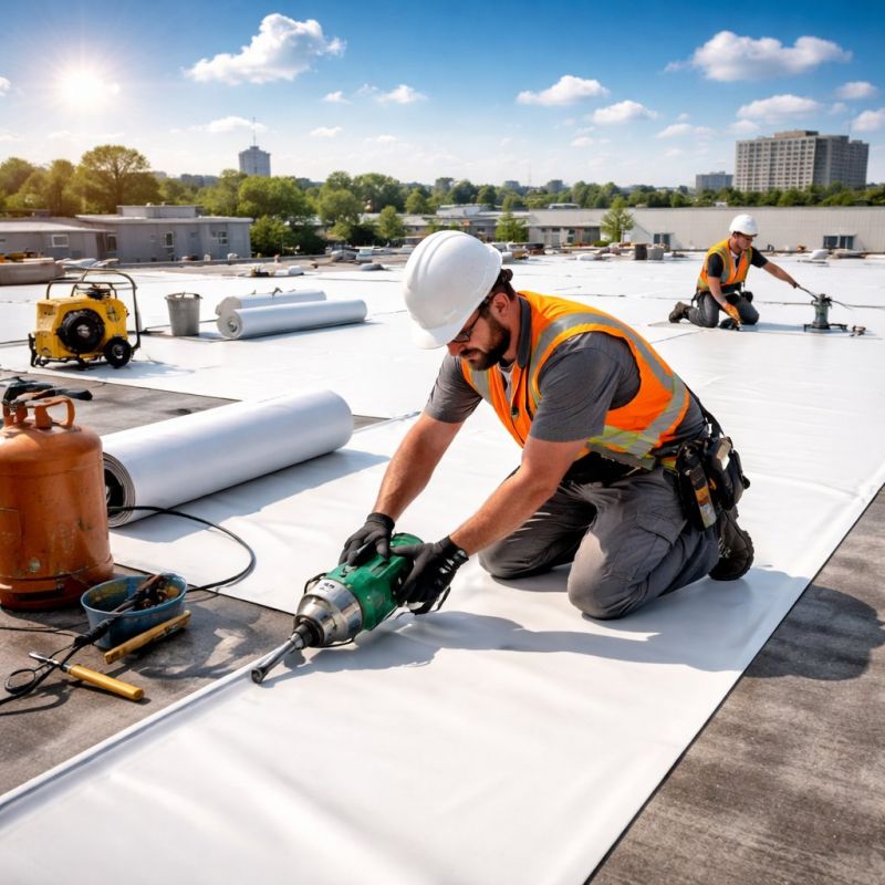 Single Ply Roof Installation in Riverton, CT
