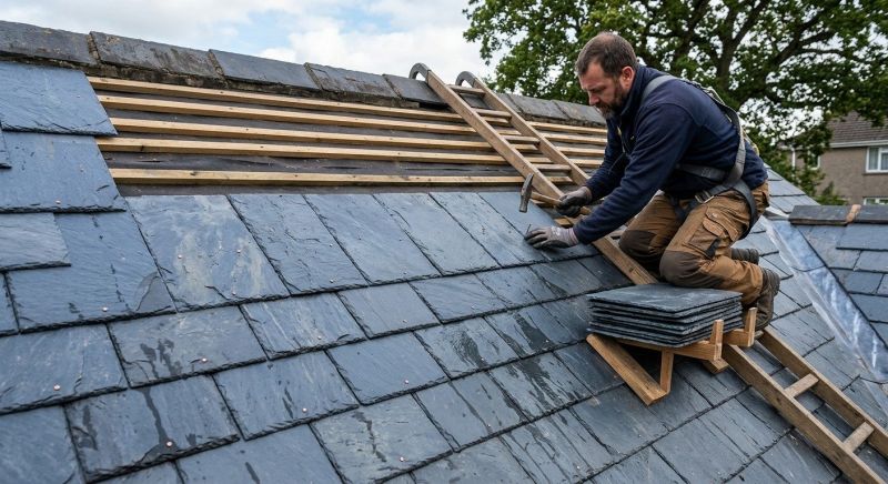 Slate Roof Construction in Simsbury, CT