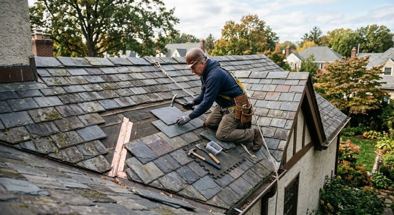 Slate Roof Repair in Woodbury, CT
