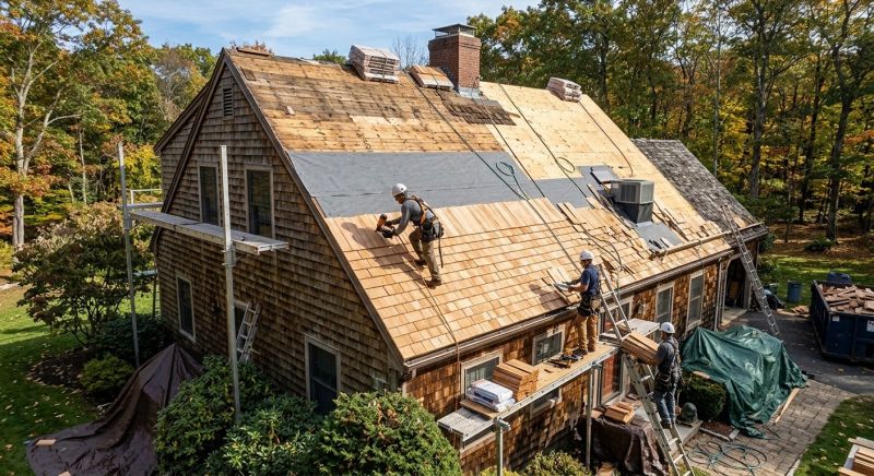 Wood Shingle Roof Replacement in Litchfield County, CT